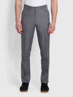 Farah Farah Mainline Roachman Frogmouth Anti Stain Twill Trousers In Dark Grey