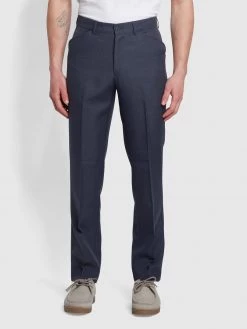 Farah Roachman Anti Stain Twill Trousers In Indigo Farah Mainline