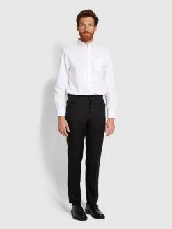 Farah Roachman Anti Stain Twill Trousers In Black