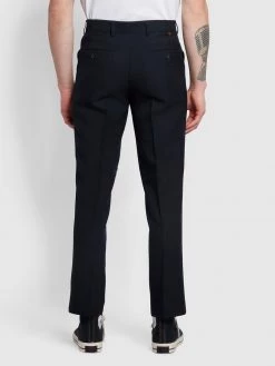 Farah Roachman Anti Stain Twill Trousers In Navy