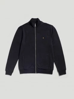 Farah CLOTHING Vance Organic Cotton Full Zip Sweatshirt In Black