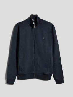 Farah CLOTHING Vance Organic Cotton Full Zip Sweatshirt In True Navy