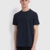 Farah Danny Regular Fit Organic Cotton T-Shirt In True Navy CLOTHING