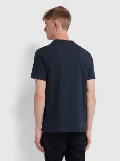 Farah Danny Regular Fit Organic Cotton T-Shirt In True Navy CLOTHING