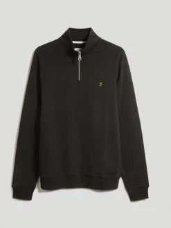 Farah Jim Organic Cotton Quarter Zip Sweatshirt In Evergreen CLOTHING 11 Farah Jim Organic Cotton Quarter Zip Sweatshirt In Evergreen CLOTHING