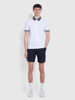 Farah Stanton Slim Fit Tipped Organic Cotton Polo Shirt In White CLOTHING