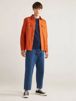 Farah CLOTHING Rockfield Relaxed Fit Organic Cotton Shacket In Raw Umber