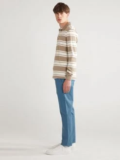 Farah Manchester Regular Fit Long Sleeve Polo Shirt In Smoky Brown