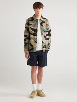 Farah Leckie Relaxed Fit Organic Cotton Shacket In Vintage Green