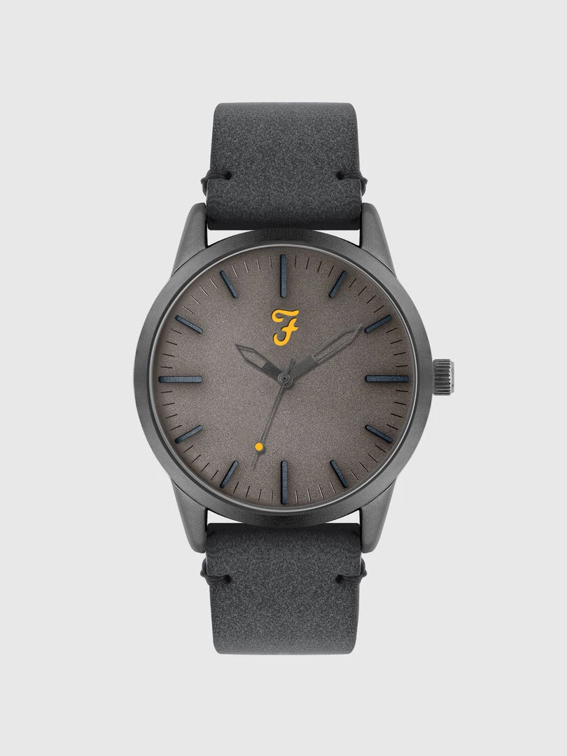 Farah Classic Watch With Leather Strap In Regatta Blue 3 Farah Classic Watch With Leather Strap In Regatta Blue