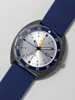 ACCESSORIES Farah Black Silicone Strap Watch In Regatta Blue