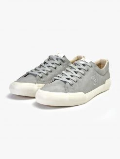 Farah Dallas Leather Trainer In Grey
