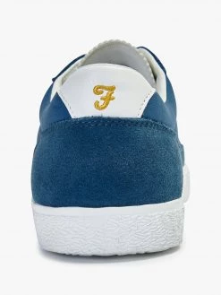 Farah Stanton Leather Trainer In Blu Blue