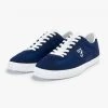 Farah Stanton Leather Trainer In Navy