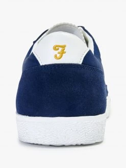 Farah Stanton Leather Trainer In Navy