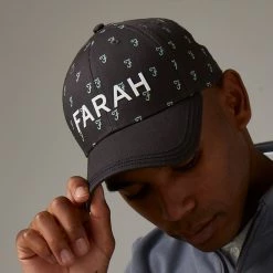 Farah Jeans Reese Allover Print Six Panel Golf Cap In Black