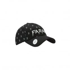 Farah Jeans Reese Allover Print Six Panel Golf Cap In Black