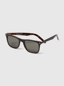 Farah Farer Frame Sunglasses In Deep Black Jeans