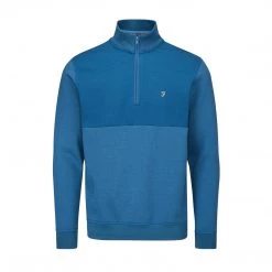 Farah Conley Golf Quarter Zip Pullover In Dusky Blue