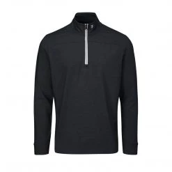 Farah Jeans Hayes Quarter Zip Layering Golf Pullover In Black