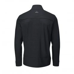 Farah Jeans Hayes Quarter Zip Layering Golf Pullover In Black