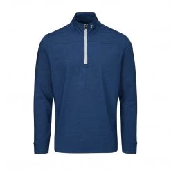 Farah Hayes Golf Quarter Zip Layering Pullover In Regatta Blue Jeans