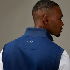 Farah Clint Sleeveless Golf Vest In Regatta Blue Jeans