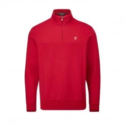 Farah Tisdale Golf Quarter Zip Pullover In Red Jeans