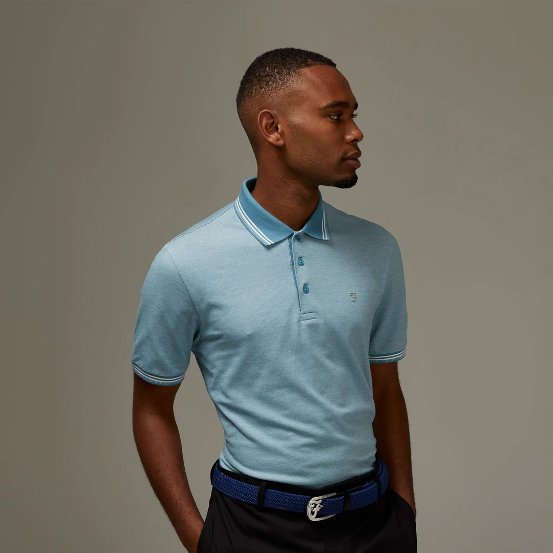 Farah Polos Morrill Golf Polo Shirt In Teal Hue 4 Farah Polos Morrill Golf Polo Shirt In Teal Hue