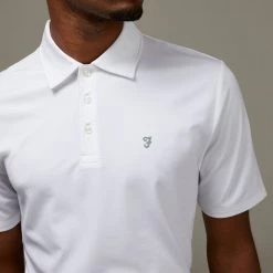 Farah Keller Golf Polo Shirt In White