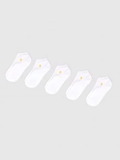 Farah Urmston 5 Pack Trainer Socks In White Jeans