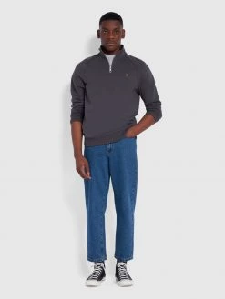 Jim Organic Cotton Quarter Zip Sweatshirt In Farah Grey CLOTHING