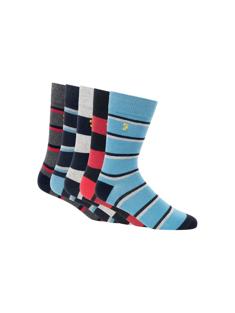 Farah Verlander 5 Pack Socks In Assorted 3 Farah Verlander 5 Pack Socks In Assorted
