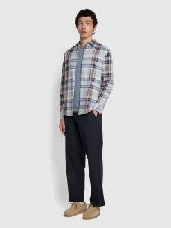 Farah Danny Slim Fit Organic Cotton T-Shirt In Battleship Blue Marl