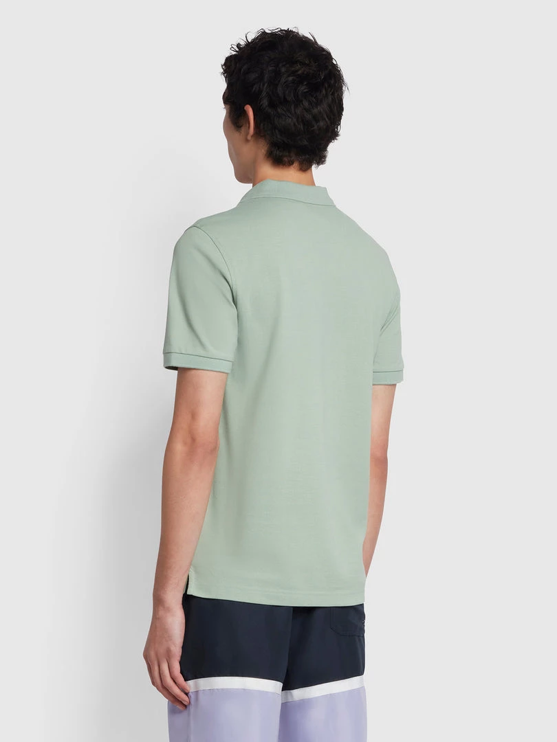 Farah Blanes Slim Fit Organic Cotton Polo Shirt In Summer Green NEW IN 4 Farah Blanes Slim Fit Organic Cotton Polo Shirt In Summer Green NEW IN