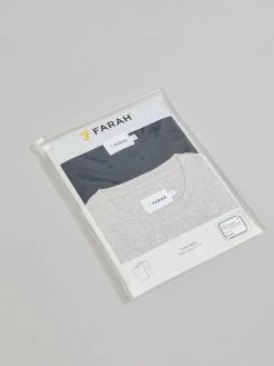 Farah CLOTHING Farris Slim Fit Twin Pack Organic Cotton T-Shirt In Grey Marl / True Navy 14 Farah CLOTHING Farris Slim Fit Twin Pack Organic Cotton T-Shirt In Grey Marl / True Navy