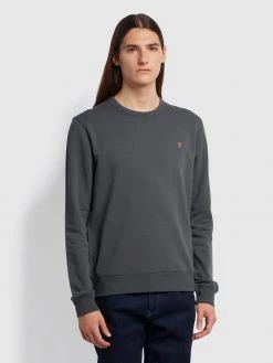 Tim Organic Cotton Crew Neck Sweatshirt In Farah Grey Jeans