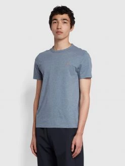Cheap Farah Store 24 Farah Danny Slim Fit Organic Cotton T-Shirt In Battleship Blue Marl