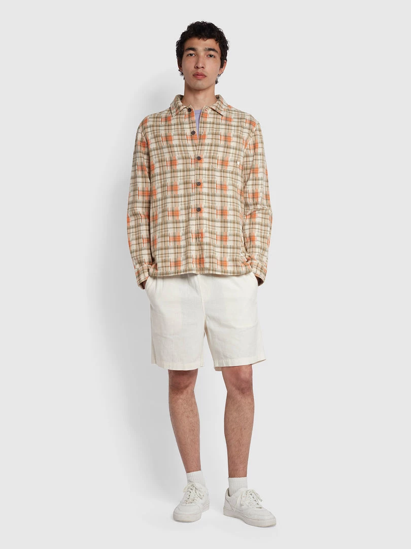 NEW IN Maverick Relaxed Fit Organic Cotton Check Shacket In Farah Orange 4 NEW IN Maverick Relaxed Fit Organic Cotton Check Shacket In Farah Orange