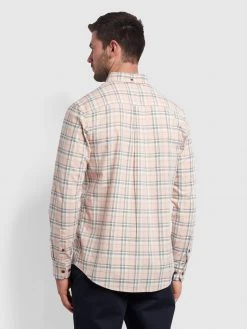 Farah Lewis Check Shirt In Blush Farah Mainline