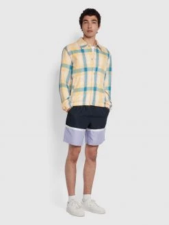 Farah Murphy Cut & Sew Swim Shorts In True Navy