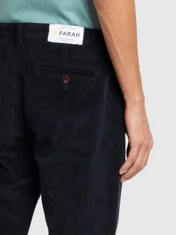 Farah Elm Regular Fit Cord Trousers In True Navy Trousers And Chinos
