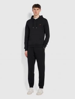 Farah Trousers And Chinos Durrington Organic Cotton Jogger In Black