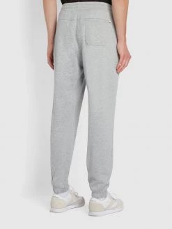 Farah Trousers And Chinos Durrington Organic Cotton Jogger In Light Grey Marl