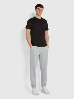 Farah Trousers And Chinos Durrington Organic Cotton Jogger In Light Grey Marl
