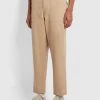 Farah Hawtin Relaxed Fit Twill Trousers In Light Sand