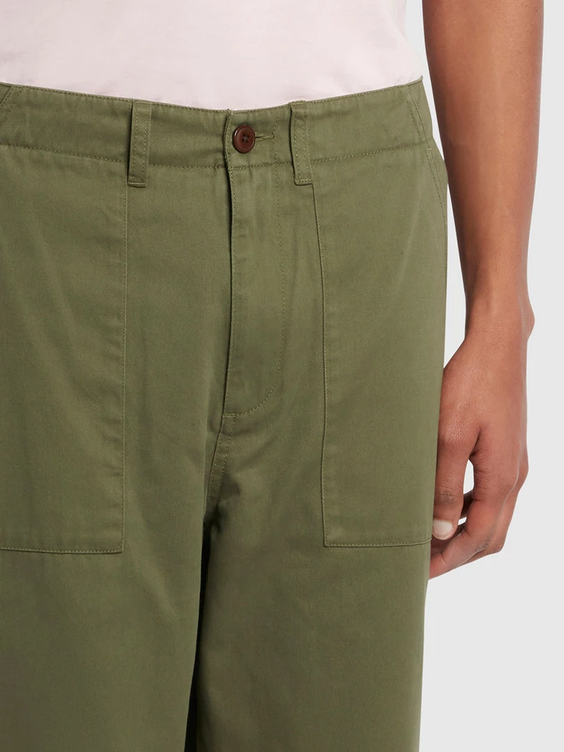 Farah Hawtin Relaxed Fit Twill Trousers In Vintage Green 6 Farah Hawtin Relaxed Fit Twill Trousers In Vintage Green