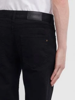 Farah Drake Slim Fit Cotton Twill Trousers In Black Trousers And Chinos