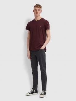 Farah CLOTHING Drake Slim Fit Cotton Twill Trousers In Charcoal