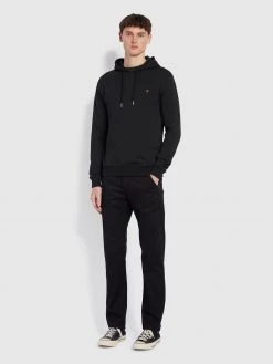 Farah Elm Regular Fit Organic Cotton Twill Chinos In Black